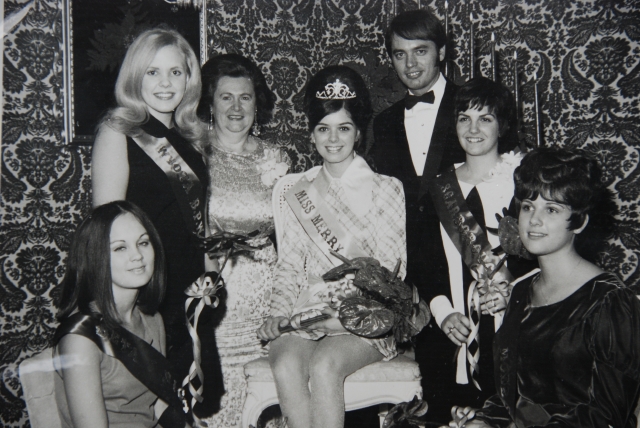 Suzanne Farner...Lebanons Miss Merrie Christmas, with Edith Miller, Eddie Smith and the other Miss Merrie Christmas contestants.